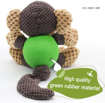 TD® Jouet Chiot Peluche Jouet Chien Interactif Couineur pour Nettoyer des Dents en Caoutchouc, Jouet a Macher Resistant pour Petits